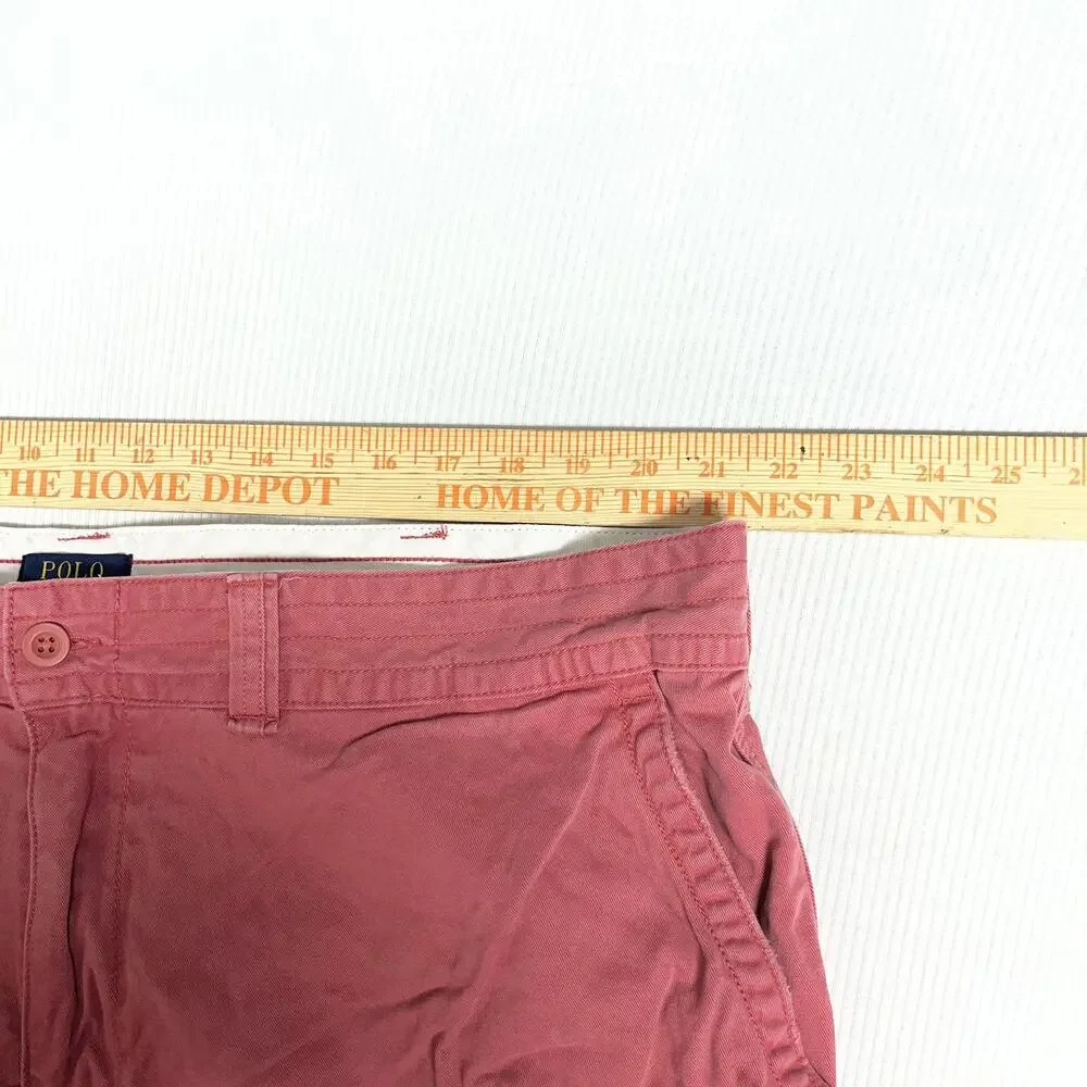 Polo Ralph Lauren Shorts Mens 44 Pink Cargo Chino Classic Fit 12 Inseam Canvas